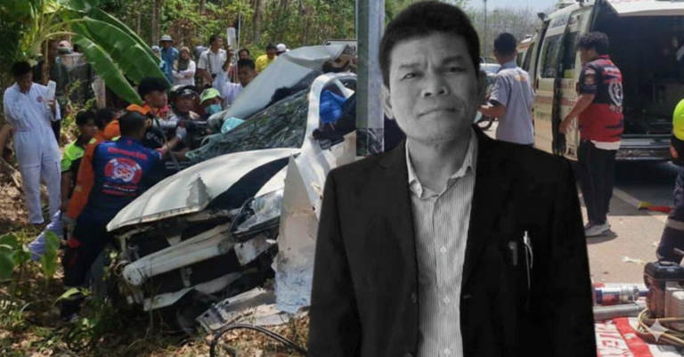 นายกฯ ป้ายแดง เพิ่งชนะเลือกตั้ง อบต. ขับเก๋งไปประชุมตกถนนคว่ำเสียชีวิต