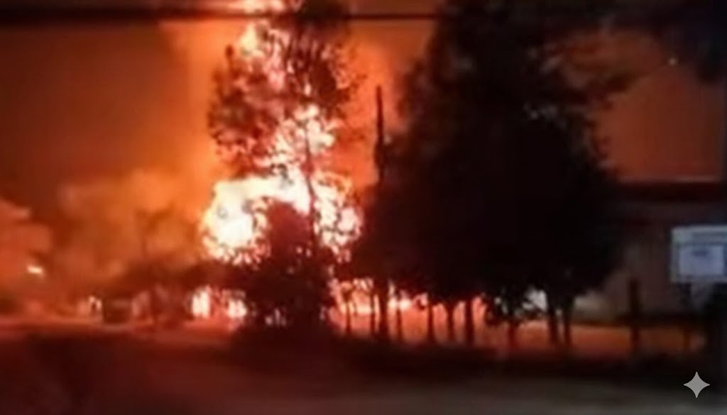 ด่วน! เพลิงไหม้คลังเก็บน้ำมัน ตชด.21 สุรินทร์ รุนแรง มีเสียงระเบิดเป็นระยะ